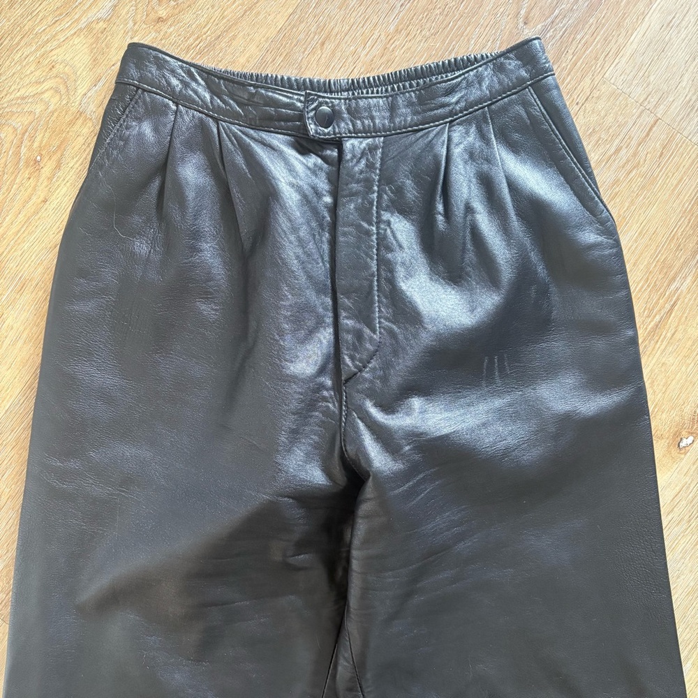 Vintage Genuine Leather Barrel Leg Pants - Picture 4 of 9